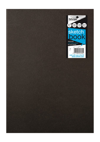 Sketch Book Case Bound - Black Cover/140gsm/A3 Portrait/48 sheets