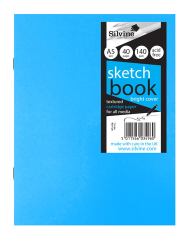 A5 Craft/Field Sketch Book - 140gsm/Fluorescent Laminated Cover Blue