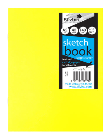 A5 Craft/Field Sketch Book - 140gsm/Fluorescent Laminated Cover Yellow