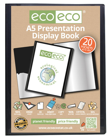 Display Book ECO   A5 20pgs/40viewing - Black