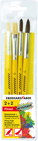 Paint Brush Bristle/Hair Starter Set  - set X 4