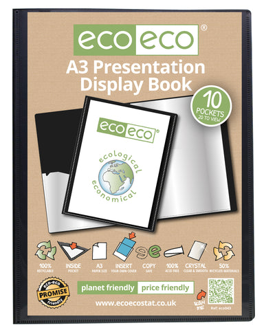 Presentation  Display Book ECO A3 10pgs/20 viewing - Black