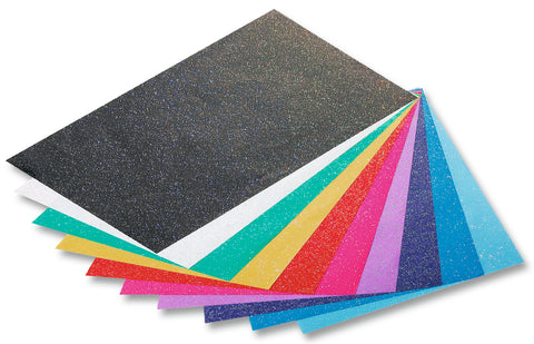 Glitter Paper 23 x 33 - 70gsm/Pkt x 10 Assorted Colours