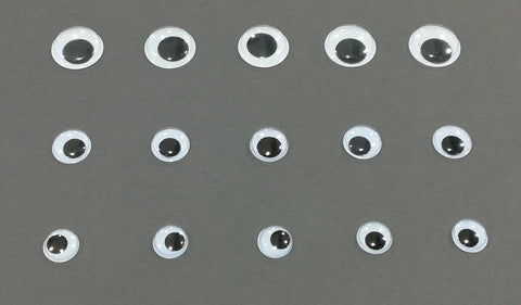 Googly eyes - Pkt 8pcs x 15mm/6pcs x 20mm/6pcs x 25mm