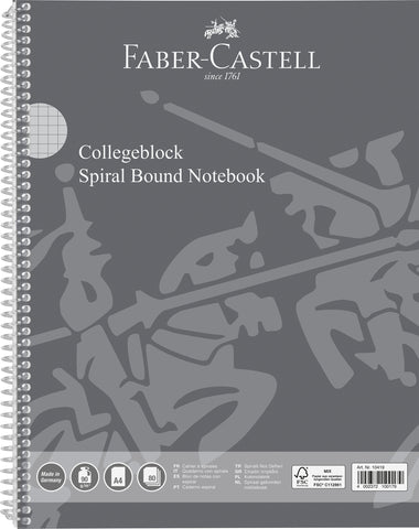 Notebook Spiral A4 - PP Cover/80 sheets/90gsm/4 hole/Squared/Perforated