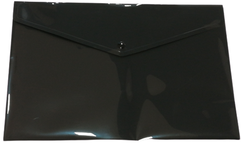 Plastic Envelope File With Button A4 ECO - Black