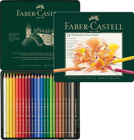Colouring Pencils Polychromos - Tin x24 Assorted Colours