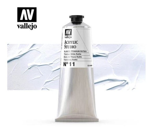 Tube Acrylic Paint Vallejo 125ml - (11) Titanium White Rutile
