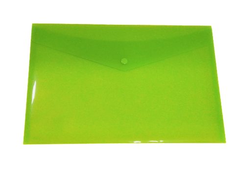 Plastic Envelope File With Button A5 ECO - Green