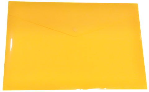 Plastic Envelope File With Button A4 ECO - Yellow