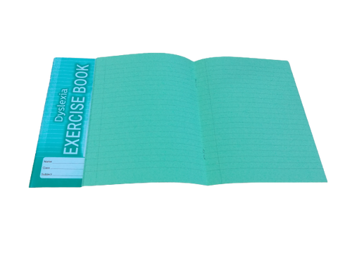 A5 Exercise Book - Wide  Lines/Dyslexia/Green Paper/80pgs