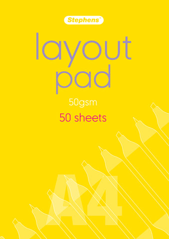 A4 Layout Pad - 50gsm/50 Plain sheets