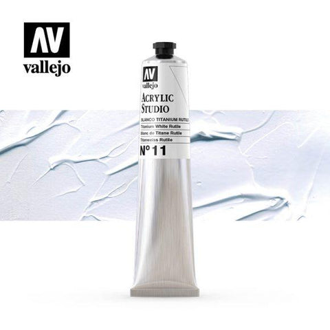 Tube Acrylic Paint Vallejo  58ml - (11) Titanium White Rutile