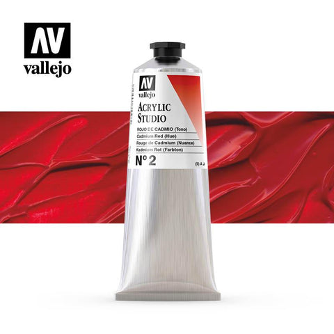 Tube Acrylic Paint Vallejo 125ml - (02) Cadmium Red (Hue)