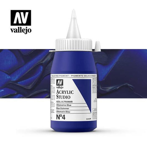 Tub x 500ml Acrylic Paint Vallejo - (04) Ultramarine Blue