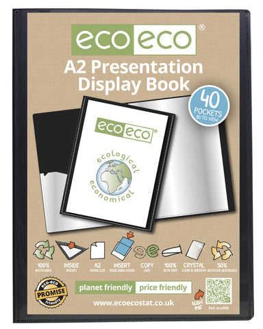 Presentation Display Book ECO A2 40pgs/80 viewing - Black