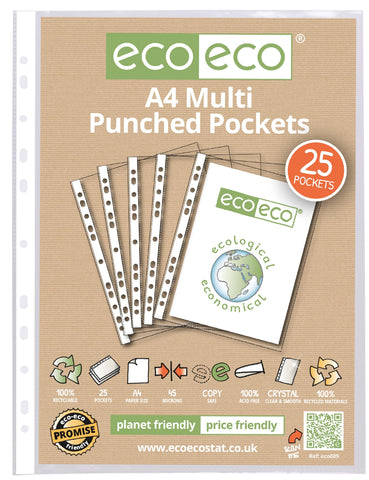 Multi Punched Pockets A4 ECO - Standard/Pkt x 25sleeves
