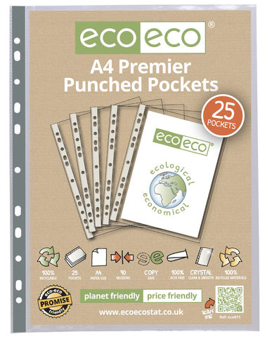 Multi Punched Pockets A4 ECO - Premier/Pkt x 25sleeves