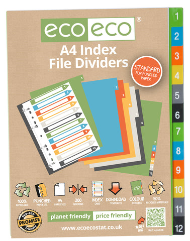 Dividers A4 - Set x 12 Numbers Standard ECO