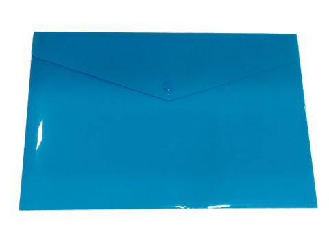 - Eco-friendly A5 Plastic Envelope File With Button - Blue